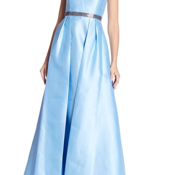 MARINA New Ball Gown Long Dress Strapless Embellished Maxi Midi Women's 10 Blue - Picture 4 of 15